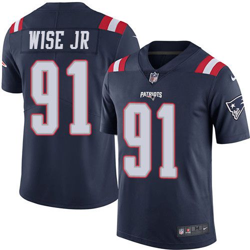 Men New England Patriots #91 Deatrich Wise jr Nike Navy Vapor Limited NFL Jersey->new england patriots->NFL Jersey